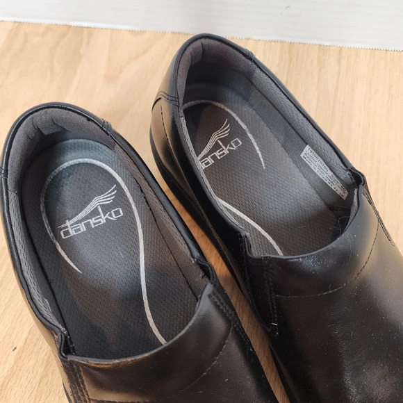 Dansko Black Leather Nora Slip On Clogs nursing shoes wome size EU 40. - Picture 11 of 12